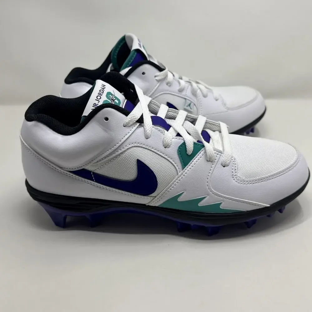 Air Jordan Stadium 90 Low 'Grape' White Football Cleats, Size 9.5 HQ0210-105